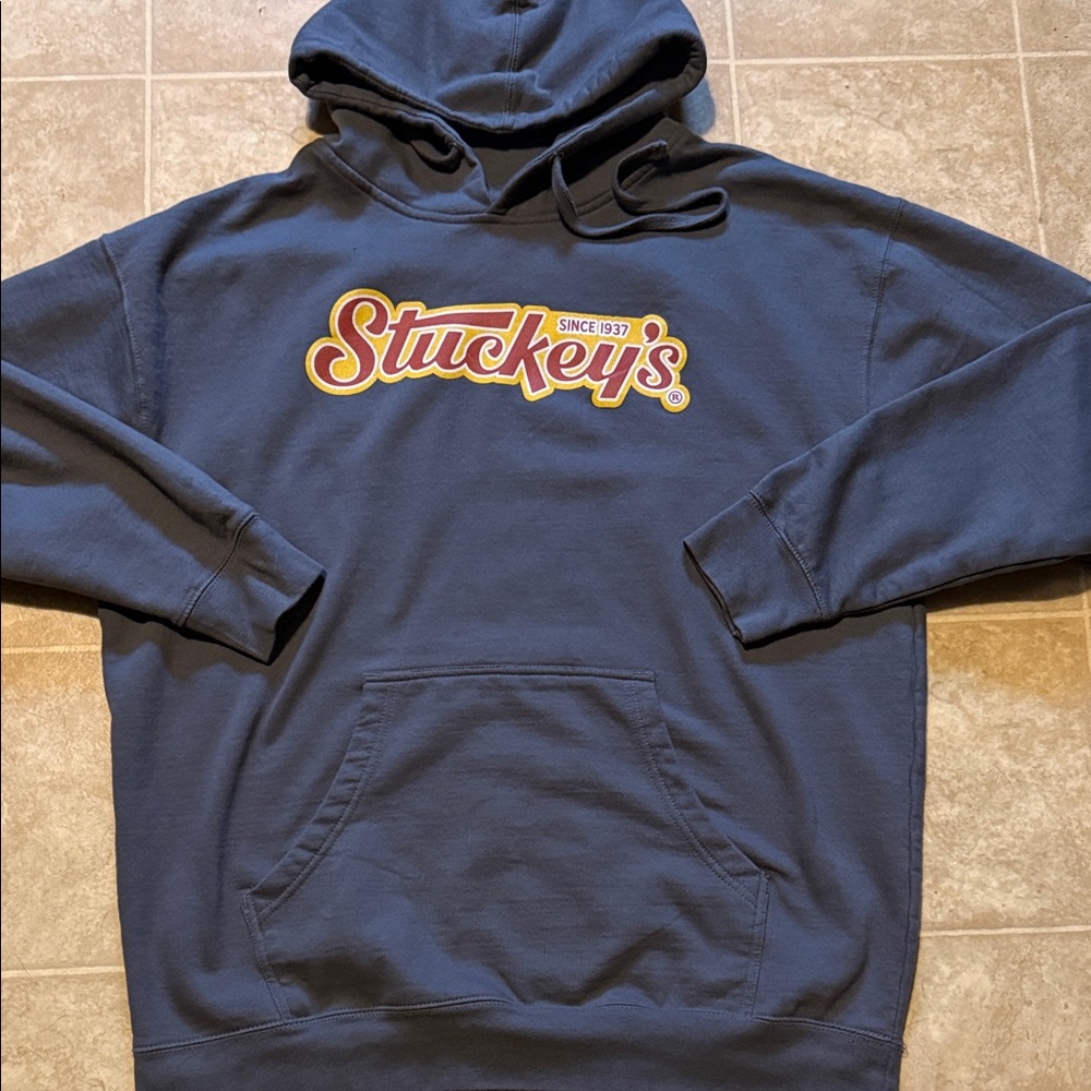 Stuckeys truck stop gray hooded pullover